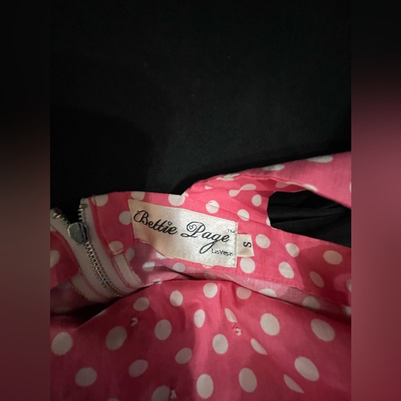 Bettie Page Tatyana playsuit set skirt & romper polka dot flower buttons small - Picture 4 of 9